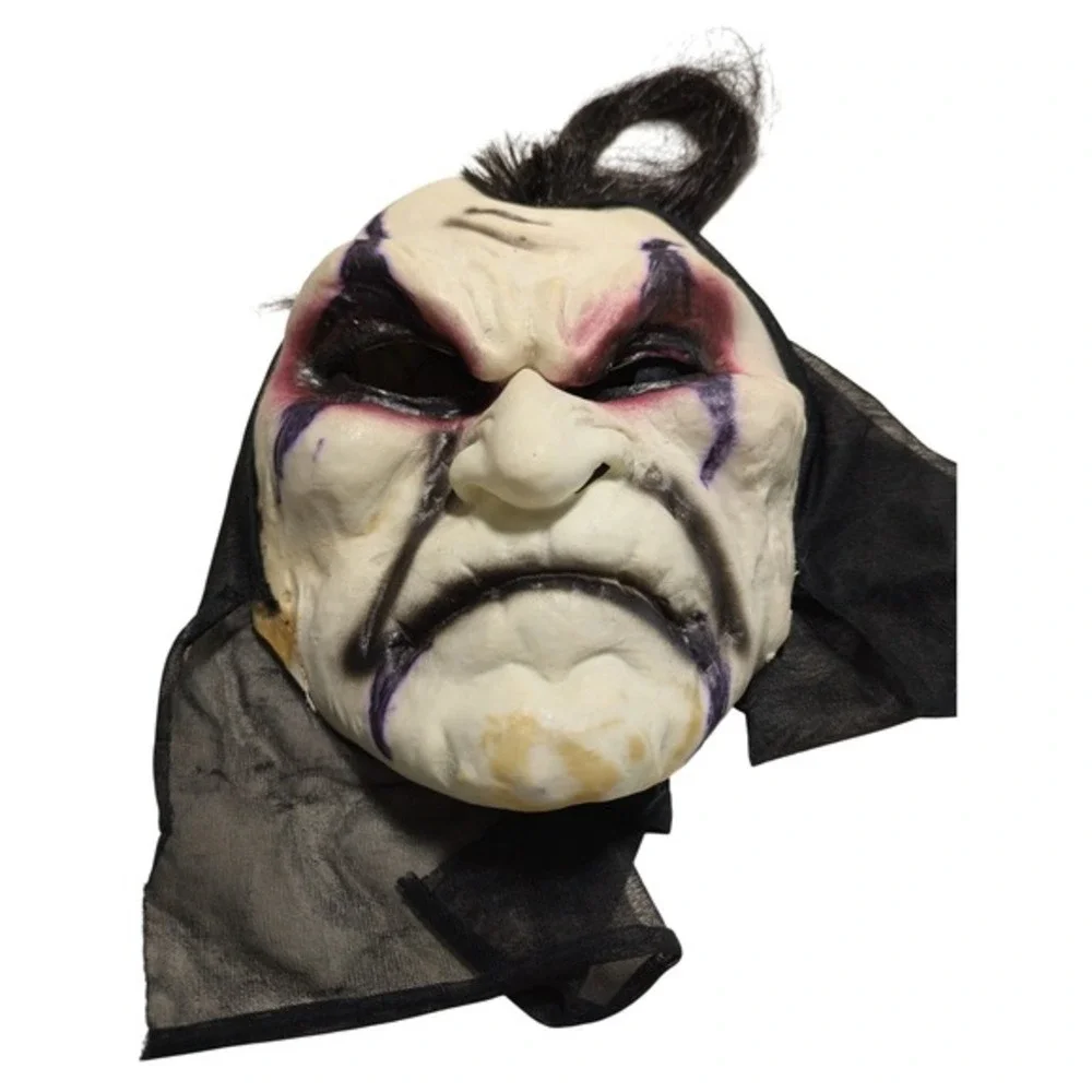 Halloween Mask White‎ Scary Creepy Costume Cosplay Horror Mask with Hair